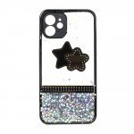 Wholesale Glitter Jewel Diamond Armor Bumper Case with Camera Lens Protection Cover for Apple iPhone 12 Pro Max (Star Black)